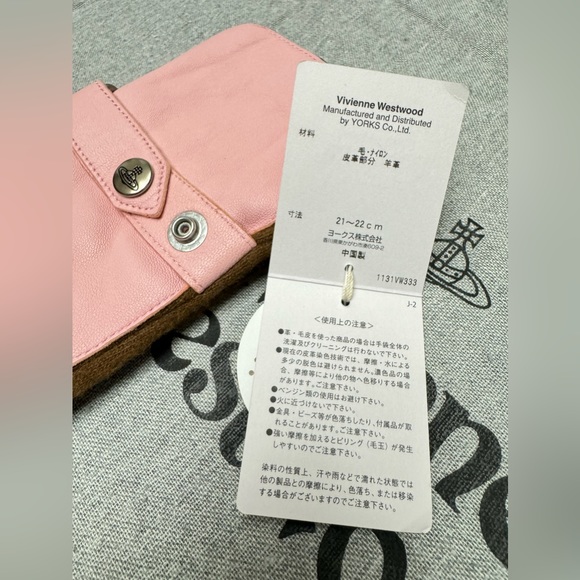 Vivienne Westwood gloves pink real leather Japan Exclusive - Picture 14 of 16